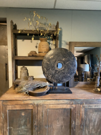 Origineel oud vergrijsd houten kast boekenkast keukenkast opzetkast schap legplanken rek grijs vergrijsd hout industrieel stoer landelijk 120 x 82  cm handdoekenrek Schoenenrek rek schap kastje