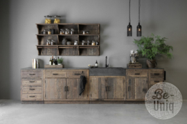 K007 Smalle 1-deurs 1-lade kast 95 x 60 x 60 cm | outdoor keukenelement incl. blad buitenkeuken truckwood Railway houten keukenkastjes keukenkastje buitenkeuken landelijk stoer industrieel SEP