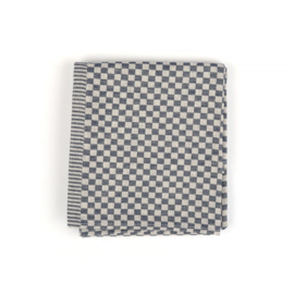 Bunzlau Castle Theedoek Tea Towel Small Check - Dark Blue GOTS