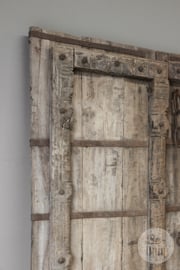 Prachtige grote oude vergrijsd houten poort deur wandpaneel wanddecoratie landelijk 170 x 96 cm