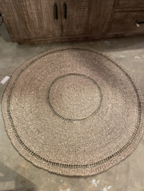 Rond kleed jute vloerkleed wandkleed 120 cm broste Copenhagen