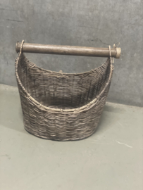 Vergrijsd rotan toiletrolhouder mand toilet toiletrollen landelijk stoer toiletrolhouder keukenvolhouder