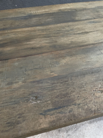 Stoere massief eiken houten salontafel 140 X 80 X H46 cm stoer landelijk industrieel