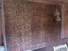 Prachtig orgineel oud tapijt carpet kleed plaid vloerkleed wandkleed 240 x 170 cm Hoffz vintage sober landelijk