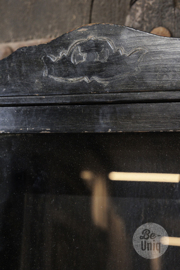 Oud vitrine kastje medicijnenkastje kast 60 x 30 x 10 cm zwart black vintage Oosters vitrinekastje stoer landelijk Brocant industrieel