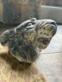 Prachtige gave vintage houten leeuwekop Matjan wandornanent