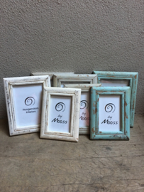 Stoere witte wit vintage houten fotolijstjes fotolijst fotolijstje lijst lijstje landelijk