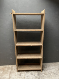 Prachtige oud houten boekenkast kast rek schap landelijk stoer robuust olmwood olmenhout