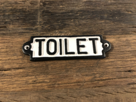 Gietijzeren plaatje deur bordje deurbordje naambordje "toilet" zwart wit landelijk nostalgisch industrieel grootmoederstijd brocant