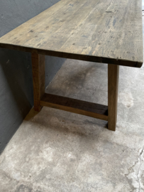 Stoere massief eiken houten tafel 200 X 90 X H78cm eettafel boerentafel stoer landelijk industrieel