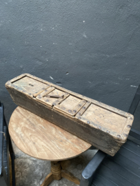 Originele oude old wood wooden houten storage box kist geld kist landelijk stoer vintage