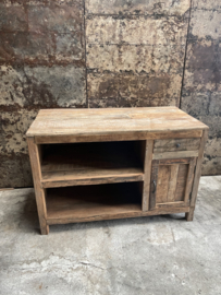 Stoere landelijke industriële werkbank wastafel wastafelmeubel dressoir commode 120 x 61 x H80 cm