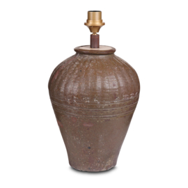 Bruin stenen Kruiklamp pot lamp tafellamp landelijk stoer vintage