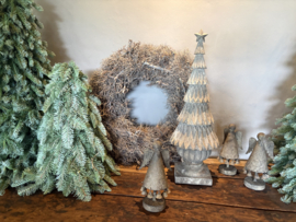 Grijs vergrijsde kerstboom kerstboompjes kerstbomen H60 x D20 cm