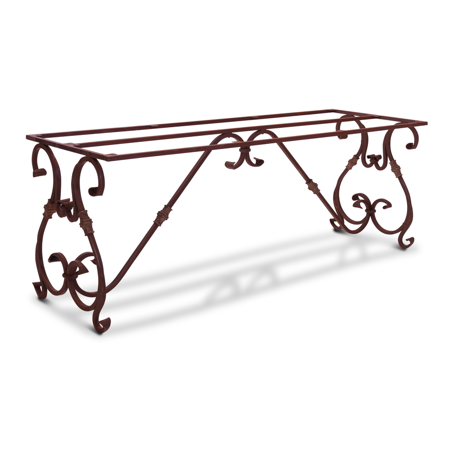 Smeedijzeren tafelonderstel ijzer metaal metalen krul 200 x 70 cm tuintafel eettafel