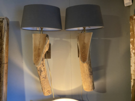 houten wandlamp wandlampje hout stronk landelijk stoer vintage