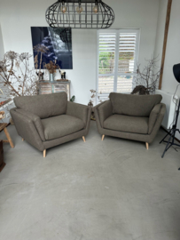 Nova armchair  wide Heather stof 6 olive brown SITS