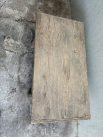 Mooie vergrijsd houten salontafel met grote lade landelijk 109,5 x 58 x H44,5 cm