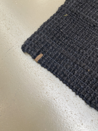 Grof jute deurmat doormat zwart black  120 x 70 cm landelijk dixie  anti-slip
