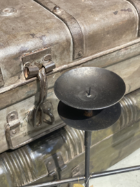 Zwart bruine kandelaar 3 arm landelijk stoer sober vintage weldaad