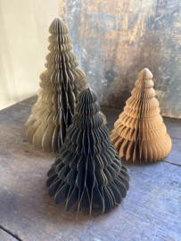 Prachtige papieren paper kerstboom zwart black BLOOM. Gold goud glitter H21 x D17 cm
