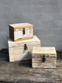 Leuke sloophouten kistjes kistje kist groot vintage sloophout