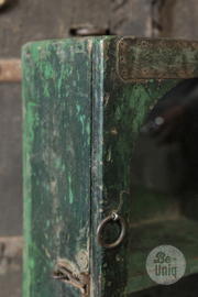 Oud vitrine kastje wandkastje medicijnenkastje kast 38 x23 x 15 cm groen vintage Oosters vitrinekastje stoer landelijk Brocant industrieel
