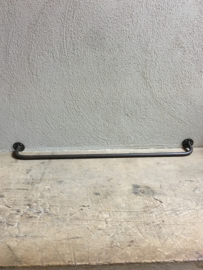 metalen stang rail muurstang 78 cm handdoekenrek grijs bruin landelijk industrieel vintage