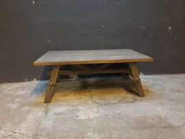 Oude vergrijsd houten Salontafel landelijk stoer 140 x 71 cm tafel stoer sober