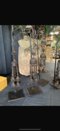 Prachtige grijs bruine hanger op standaard klein landelijk stoer vintage shabby oosters