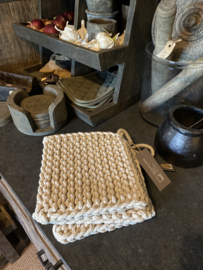 Potholder Onderzetters grof pannelap gehaakte onderzetter Beige