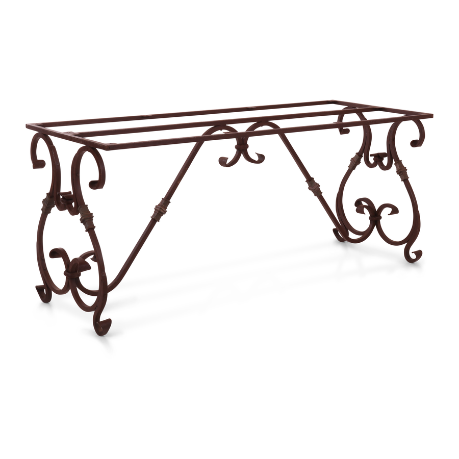 Smeedijzeren tafelonderstel ijzer metaal metalen krul 170 x 70 cm tuintafel eettafel