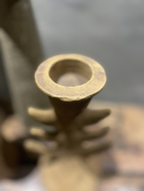 Metalen kandelaar totem terra bruin theelichthouder pomax