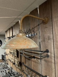 Boven hoofd en schouder Aan boord werkwoord Metalen wandlamp Stallamp buitenlamp buitenverlichting metalen kap roest  glazen stolp landelijk industrieel vintage stoer | Verlichting lampen | 't  Jagershuis