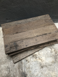 Grof oud vergrijsd railway truckwood houten dienblad tray wagon plateau landelijk stoer vintage industrieel schaal railway plank dienblad tray
