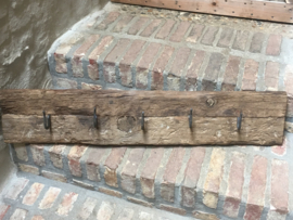 Railway houten kapstok oud hout stoer landelijk wandhaken industrieel