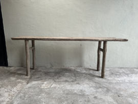 Landelijke oud doorleefd houten sidetable wandtafel sideboard stoer doorleefd 239 cm