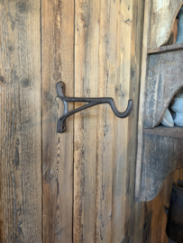 Muurhaak gietijzer gietijzeren smeedijzeren plantenhaak bruin haak wandhaak beugel steun haak lengte ongeveer 18 cm