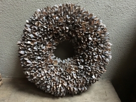 Bakuli wreath krans beukennootjes vergrijsd 30 cm beuk landelijk