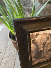 mooie fotolijst staand met foto inbegrepen in lijst stoer zwart landelijk foto 13 x 8 cm