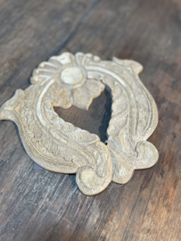 Leuk Hoffz oud vergrijsd houten ornamentje ornament Hoffz