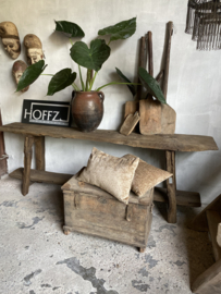 Hele gave robuuste Frans houten Sidetable Hoffz amar wandtafel werkbank
