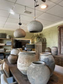 Prachtige organische hanglamp lamp Celmiros grey beige grijs landelijk sober stoer