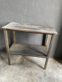 Oud vergrijsd houten Sidetable 80 cm stoer landelijk sober