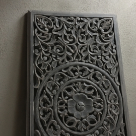 Prachtig groot Wandpaneel wandornament paneel luik ash grey wanddecoratie landelijk shabby taupe grijs 120 x 60 cm