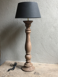 Stoere naturel houten balusterlamp tafellamp lamp vloerlamp 70 cm tafellamp lampevoet landelijk stoer robuust