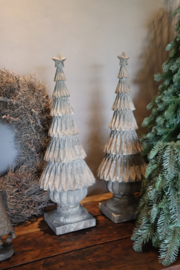 Grijs vergrijsde kerstboom kerstboompjes kerstbomen H60 x D20 cm