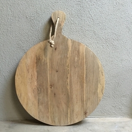 Grote ronde houten broodplank snijplank kaasplank landelijke stijl rond 30 cm