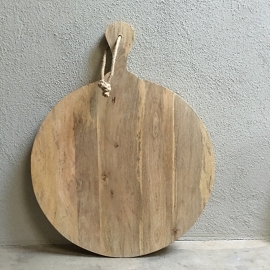 Grote ronde houten broodplank snijplank kaasplank landelijke stijl rond 50 cm