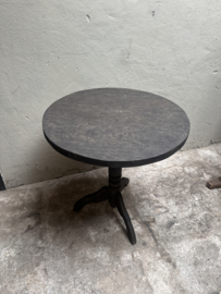 Grote oud houten tafel eettafel eetkamertafel rond 70 cm bijzettafel wijntafel wijntafeltje landelijk stoer